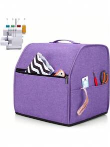 Gray Fabric Sewing Machine Dust Cover With Zippered Storage Pocket - Ewing Supplies Organizer For Sewing Tools And Accessories, Home Craft Storage | Zippered Pouch | Secure Storage, Sewing Supplies Accessories, Sewing Storage