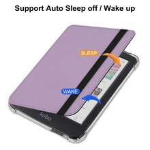 Capa Compatível com Kobo Clara Colour/Clara BW(2024)/Clara 2E(2022) Lançado, Couro PU Premium + Capa Traseira de TPU Macio Transparente com Função Dormir/Despertar Automática para Kobo Clara Colour