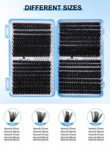 648/666/720pcs D-Curl Fluffy False Eyelashes Set, Includes Beginner-Friendly Eyelash Tutorial, Thick & Voluminous DIY Segmented False Lashes, With Glue, Sealant, Tweezers, Lash Brush, Magnifies Eyes, Lightweight & Reusable, Large Capacity Individual Lashes Set, Soft & Natural Mixed Lashes, Create 3D Dimensional Eye Makeup, For Home DIY, Travel, Daily Commute, Evening Party, Wedding Bride Makeup, Etc. - Multicolor - View 12