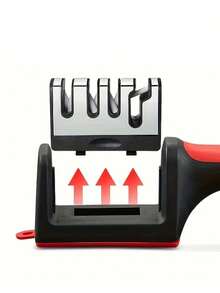 1pc Knife Sharpener. Professional 4-Stage Knife Sharpener. Sharpens Scissors. Equipped With Tungsten Steel, Diamond, And Ceramic Sharpening Stones For Kitchen Knives. Portable Sharpener, Fixed-Angle Sharpener, Diamond Stone Sharpener, Commercial Knife Sharpener, Household Knife Sharpening Tool, High-Quality Sharpener, Manual Sharpener, Multi-Stage Sharpener. Ideal For Cooking Enthusiasts And Home Chefs.