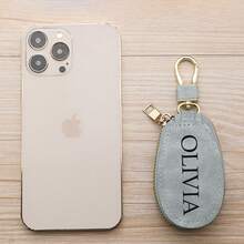 1pc Custom Name Faux Leather Car Holder - Personalized Zipper Organizer Pouch With Keys, Faux Leather Keychain For Men & Women, Perfect For Daily Commute & Mother's Day Gift, Car Key Case, Commuter Accessory, Minimalist Design, Sturdy Construction,Birthday Gift - Multicolor - View 7