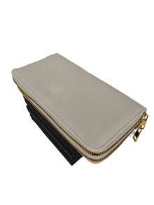 Women's Wallet With 2 Zippered Compartments, Hand Strap, Elegant Card Holder, Fashion Insurance, Assorted Logo Plate - 白色 - 查看 3