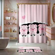 1/4 件几何图案涤纶浴帘，适合小空间的多色浴室窗帘，高端防水涤纶窗帘，宿舍用涤纶窗帘，干湿分离涤纶窗帘，独特设计涤纶窗帘圣诞装饰