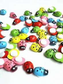 10pcs/20pcs Micro Landscape Decor Wooden Craft Beetle, Ladybug, Bee DIY Accessories