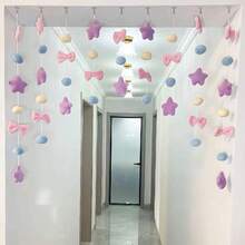 7/9 件套，可爱粉色心形窗帘，房间悬挂装饰，卧室隔断帘，家居装饰，适用于婚礼、生日派对、聚会装饰 - 多色-房間裝飾 - 查看 13