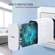 30W PD Fast Charging Wall Adapter Set: 30W PD Fast Charging Wall Adapter + 3.3ft/100cm High-Efficiency Data Transfer Fast Charging Cable, Compatible With IPhone 17 Pro Max/17 Pro/17 Plus/17/16/15, Galaxy S25/S24/S23/S22/S21/S20 Ultra Plus Series, High-Efficiency Adapter Set Charger Phone Charger High Output Power