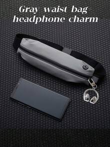 1pc Waterproof Outdoor Running Hidden Waist Bag With Large Capacity And Layered Design; Rope Zipper Head Design For Smooth And Unclogged Belt Earphone Hole Design; Versatile Equipment For Fitness, Cycling, Commuting, Traveling; Sports Key Card Position; Sweat-Proof And Non-Stick To