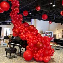 110pcs 18/12/10/5 Inch Red Balloon Garland Arch Set, Suitable For Birthday Party, Wedding, Engagement, Anniversary, Proposal Arrangement, Valentine's Day, New Year, Christmas Decoration - 紅色 - 查看 8