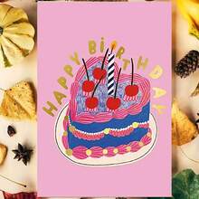 2D phẳng, 1 tấm thiệp chúc mừng sinh nhật kèm bánh và nến, bao gồm phong bì màu hồng - Thiệp chúc mừng phẳng 2D dành cho gia đình và bạn bè, hoàn hảo cho sinh nhật, lễ kỷ niệm và quà tặng, trang trí tiệc sinh nhật, thiệp kỷ niệm, kiểu chữ vui tươi, minh họa nhiều màu sắc, phẳng 2D - lý tưởng cho bất kỳ ai (kèm phong bì + thiệp chúc mừng)" (11cm x 16cm) Thẻ quà tặng Giáng sinh" Một món quà phù hợp cho tất cả mọi người Một tấm thiệp phù hợp để tặng cho đồng nghiệp - nhiều màu - Xem 12
