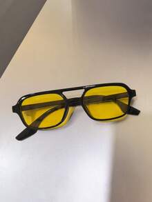 3 件小框双梁方形时尚眼镜，Y2K 男士时尚眼镜，适合夏季防晒、海滩度假、户外运动、派对、旅行、自驾、钓鱼、街拍装饰配件