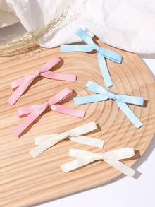 6 قطع مشابك شعر بفيونكة شريطية بسيطة، اكسسوارات شعر فراشة للفتيات الراقصات