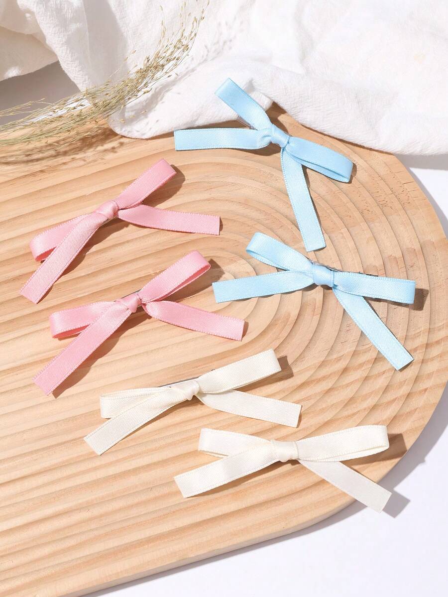 6 قطع مشابك شعر بفيونكة شريطية بسيطة، اكسسوارات شعر فراشة للفتيات الراقصات