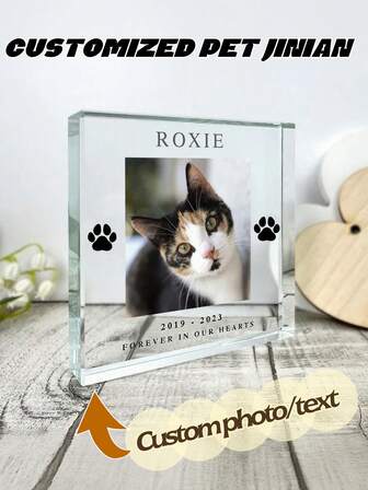 Customized Pet Memorial Decor With Your Pet's Photo And Text. This Pet Memorial Item Is Like A Time Capsule, Preserving The Warm Memories You Shared With Your Beloved Furry Companion. It Can Express The Deep Affection Of Every Pet Owner, And When Placed At Home, It Will Remind You Of The Precious Moments You Spent Together Every Time You See It. A Wonderful Choice To Commemorate Your Pet.