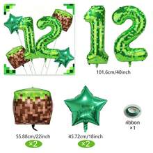 1 Set mit 40 Zoll grünen Zahlenballons 0-9, moderne Pixel-Stil grüne Folienballons, Pixel-Würfel Aluminiumfolienballons geeignet für grüne Geburtstagballons, Pixel-Welt-Spiel-Thema Geburtstagsdekoration, Spiel-Thema Geburtstagsdekoration, geschlechtsneutrale Geburtstagsdekoration, Abschlussfeier, Jahrestag, Feier, Familientreffen, Feiertagsdekoration, Wald-Thema Geburtstag, Themen-Geburtstag, Fotorequisiten. - Verschiedenfarbig - Übersicht 23