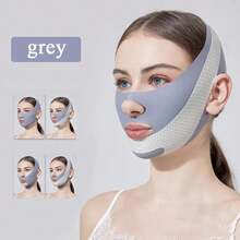 Thin Face Bandage V Line Face Lift Tightening Mask Double Chin Tightener Facial Wrinkles Anti Sagging Facial Massager Skin Care - 灰色 - 查看 8