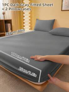2/3 Pcs Printed Fitted Sheet Set, Bedding, Bed Sheet Set, Soft And Comfortable Bedding, Room Decor, Mother's Day Decor, Skin-Friendly Bed Cover Set For All Season, Domitory Bedding Set, Mattress Protector For Bedroom, Mother's Day Gift, Fits For Twin Full King Queen Size Bed, 1 Fitted Sheet And 2 Pillowcases, Back School Bedding, Machine Washable - 彩色 - 查看 21