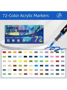 288/240/168/120/72/60/48/36/24/12 Color Tip Acrylic Marker Pens, Waterproof Drawing Pens, Markers. 5mm-1mm, Can Be Written On Stone, Glass, Wood, Canvas, Metal, A Variety Of Objects, Painting, Coloring, Marking, 168 Colors Can Be Selected, Very Bright Colors And Festival Painting Project Creation Back To School