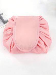 1 pieza Bolsa de cosméticos rosa, bolsa de viaje con cordón portátil, cierre a presión aleatorio, puede almacenar cosméticos, artículos de tocador de viaje, gran regalo. Esta bolsa organizadora tiene una cremallera, adecuada para almacenar artículos de manicura, bolsa de maquillaje, bolsa de cosméticos, accesorios de tocador, bolsa de maquillaje pequeña, bolsa de maquillaje grande, regalo de Navidad, bolsa de almacenamiento - Rosa - Ver 8