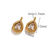 Mặt dây chuyền thép không gỉ 304 1/5 carat có 12 viên đá quý cung hoàng đạo với pha lê tổng hợp nhiều màu mạ vàng 18K, mặt dây chuyền trang sức bằng thép không gỉ dành cho nữ, mặt dây chuyền phụ kiện thủ công DIY - Nhiều màu - Xem 30