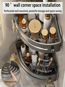 1 pieza/2 piezas/3 piezas Estante de ducha de esquina, Estante de almacenamiento de baño negro, de gran capacidad montado en la pared, sin necesidad de perforar, Estante de champú montado en la pared, Toallero de baño montado en la pared, Soporte triangular montado en la pared, Estante de almacenamiento de baño autoadhesivo, Estante de almacenamiento de ducha