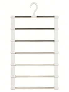 1pc Portable Storage Clothes Hanger Multi-Functional Pants Hanger Ladder Hanging Pants Folding Pants Hanger Stainless Steel Pants Hanging Pants Clip Multi-Layer Non-Marking Storage Hanging Pants Hangersh,(This Product Needs To Be Assembled By Itself. Installation Is Simple And Easy To Operate) Dress Pants Shoes Jeans Boots Skirt,Spring,Minimalist,Summer Tops