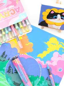 Pigmentos del sistema de color Macaron de Flysea, 24/36 colores completos, adecuados para manga, dibujos animados, pintura de retratos, bocetos, escritura, colores vibrantes, imágenes ricas y coloridas. - Multicolor - Ver 9