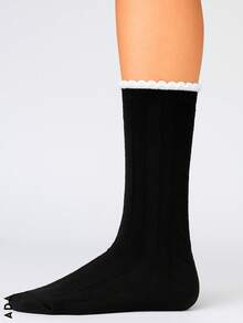 10 Pares de calcetines deportivos para mujer, multicolor, con estampados y textura con formas. Casuales y deportivos, tela de algodón, laica y spandex, ajuste de tubo medio con resorte ligero, muy suaves, ligeras y cómodas, aptos para cualquier temporada del año. Te llegarán 10 pares de calcetines en colores y estampados al azar. - Multicolor - Ver 4