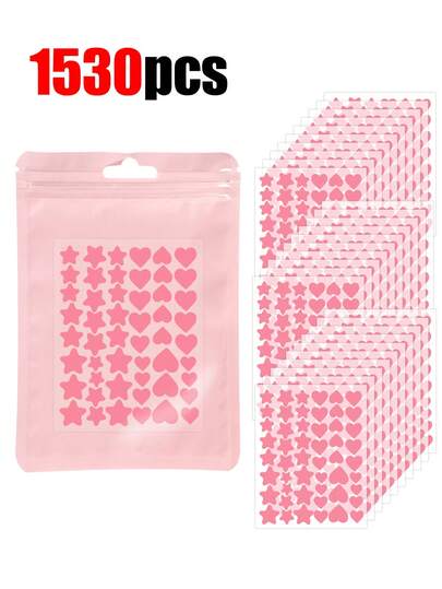 510片彩色星形图案脸部贴纸（粉色、黑色、白色、蓝色、紫色、绿色），适用于摄影、脸部彩绘、派对、聚会和趣味活动。每包240/40片，价格实惠，是圣诞礼物或化妆工具的理想之选。