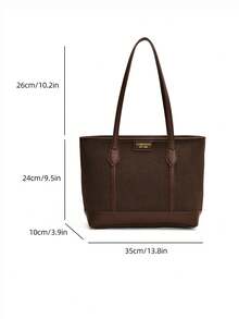 1个大容量麂皮PU底手提包，简约休闲风格，时尚潮流，酒红色热销单品，适合约会、聚会、上学、通勤和日常使用，秋冬季新款畅销单肩手提包 - 咖啡棕 - 查看 3