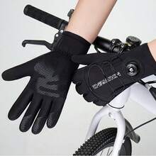 1 Pair Men's Winter Warm Gloves, Long Thickened Windproof Snowboard Cycling Sled Gloves, Adjustable Knob, Touchscreen Compatible