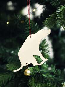 1pc Dog Silhouette Christmas Decoration, Pet Bell Decoration, Holiday Christmas Tree Ornament, Personalized Holiday Gift, Pet Lover Christmas Decoration Home Decor Christmas Decorations Room Decor