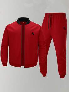 Completo giacca e pantaloni casual da uomo per sport all'aperto, autunno/inverno