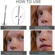 16G, 18G Stainless Steel Flat Bottom Earring Piercing Tool Kit, Includes Threaded And Threadless Piercing Needles For Ear, Nose, Lip, Body Jewelry Replacement - Steel - View 4