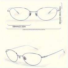 1 Pair Of Korean Style Cat Eye Glasses - Lightweight Metal Frame, Simple Fashion Design, Non-Prescription Women's Fashion Glasses, Suitable For Casual And Formal Outfits, Daily Wear, Elegant Appearance, Durable Material,  Frame, Style Sense Exclusive For Women - 銀色邊框 - 查看 5
