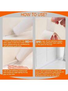 1Roll Of 3.2m Long PVC Home Decoration Sealing Strip, Decorative Sealing Tape, Used For Kitchen Accessories, Bathroom Shower And Bathtub Sealing Strip, Tape Sealing Strip, Self-Adhesive Waterproof Wall Sticker, Sink Edge Tape (2.2cm/0.87inch)