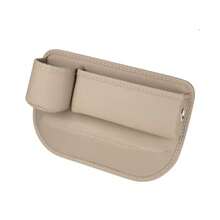 2PCS Car Supplies Car Seat Clip Gap Storage Box Clip Seam Multi-Functional Leather Water Cup Storage Box - Beige - View 9