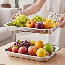 Buy 3 Get 2 Free, A Total Of 5 Stainless Steel Food Storage Containers - With Free Lids, Durable Baking Trays, Reusable, Suitable For Picnics, Meal Preparation, Refrigerator Organization, And Kitchen Essentials | Easy To Clean, Stackable - 銀色 - 查看 6