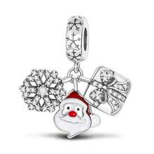 1Pc 2025 New Design Merry Christmas Gifts Santa Claus Christmas Tree Snowman Reindeer Dangle Charm Fit Bracelet Necklace Keychain Pendant Beads For Diy Jewelry Making Warm Winter New Year Surprise Gift For Women Girl Lover Friend Family - Silver - View 14