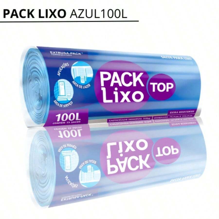 Blue Reinforced Garbage Bag Sizes 15, 30, 50 And 100 Liters - AZUL100L - Ver 1