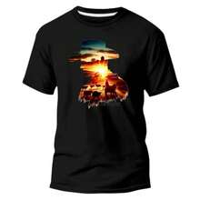 camisa moda chapeu cowboy country camiseta unissex - Preto - Visão 1