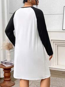 Custom Plus-Size Women Dress - Cozy Long Sleeve, Raglan Sleeves, Personalized Photo Print, Fall Outfit