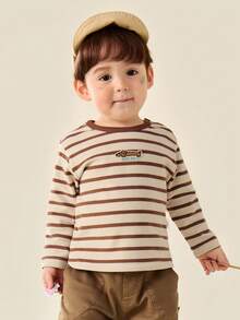 mini bala 儿童长袖T恤柔软透气耐穿舒适秋季日常上衣 - 咖色調 - 查看 1