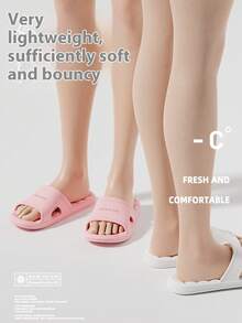 1 Pair Comfortable Non-Slip Indoor Slippers, Breathable Hollow Bathroom Slides For Men And Women, Summer Couple Sandals Insulation, Galentines, Puppy, Carnival