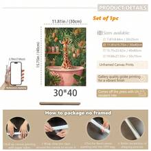 1幅装裱帆布墙画，海报，墙面装饰，动物主题，可爱猴子在厕所看报纸 - 帆布画，适合现代客厅、卧室、浴室装饰和礼品，装饰艺术风格，当代风格，极简风格，动物主题，秋季，春季 - 彩色 - 查看 17