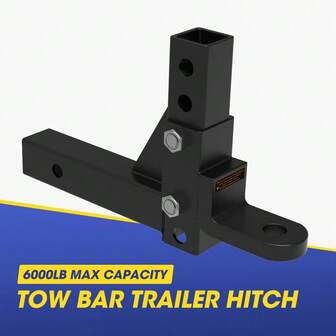 SUN YEE Adjustable Towbar Tow Bar Ball Mount 2" Hitch Towing Trailer 4WD Car 6000lbs