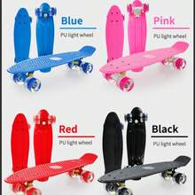 Ein anfängerfreundlicher 17-Zoll (43 x 13 x 10 cm) / 22-Zoll (56 x 14 x 10 cm) Cruise-Scooter mit leichtem PP-Deck, Lagern aus Karbonstahl, hochbelastbaren PU-Rädern und einem leuchtend bonbonfarbenen Design – ein kompletter Park- und Outdoor-Scooter für alle Könnerstufen, ein Skateboard für alle Jahreszeiten | stylischer Mini-Cruiser | langlebige Räder für Flexibilität – verschiedene Farben - Verschiedenfarbig - Übersicht 11