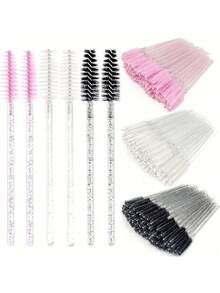 150/100/50支装眉刷，优质一次性睫毛刷，一次性睫毛膏刷，眉毛刷，化妆工具（多色），方便携带，随时随地补妆，眉刷，眼影刷，螺旋刷