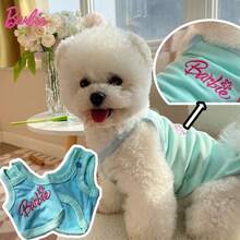 Mattel 1PC Barbie Officially Licensed Barbie Pet Vest Orange Blue Dog Vest Cute  Clothing Soft Pet Printed Puppy Vest (Small Medium For Dogs Cats)