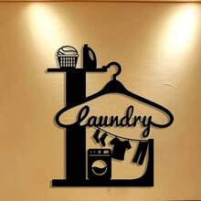 1pc Elegant Metal Wall Art Sign - Abstract Design, Suitable For Laundry Room, Perfect Home & Office Decor For Living Room, Bedroom, Patio, Kitchen - Versatile Hanging Decoration For Cafe, Bar And Farmhouse Style