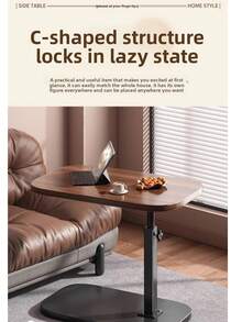 Adjustable Side End Table, Minimalist Mobile Coffee Table For Living Room Sofa, Bedroom Nightstand